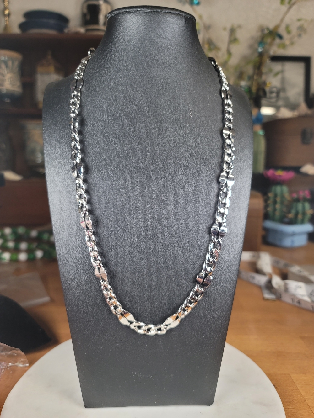 paparazzi Silver-Tone Chunky Curb Chain Necklace